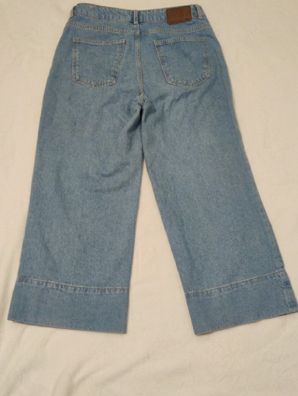 Zara Light Blue Wide-Leg Jeans with Front Seams - Picture 9 of 16